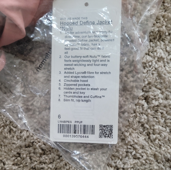 Lululemon Hooded Define Jacket Nulu Pink Pastel Size 6 - Picture 10 of 10